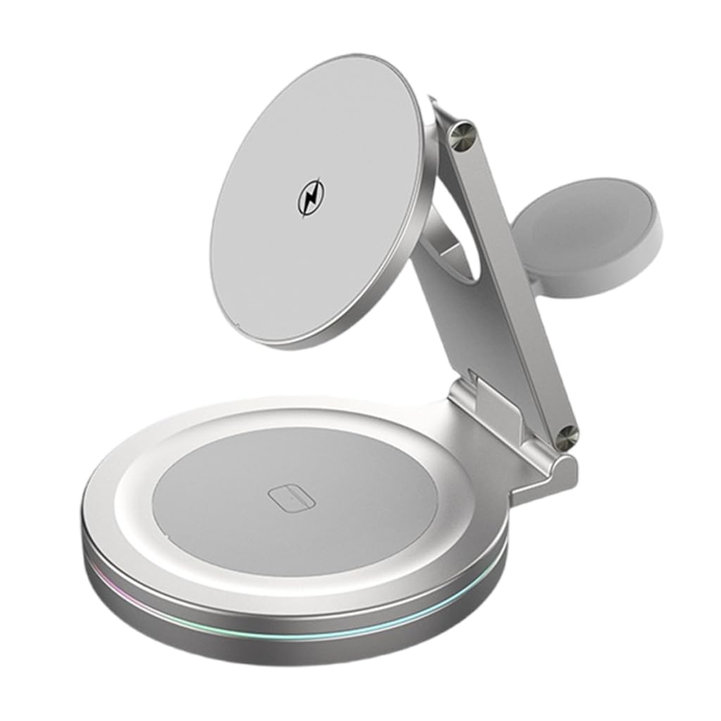 Kompaktowy 360 obrotowy metalowy stojak do ładowania telefonu składany trzy urządzenia