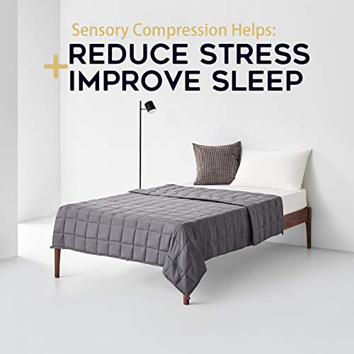 YnM Kids 7lbs Weighted Blanket, Premium Cotton Material with Glass Beads, Bed Blanket for One Person of 60lbs, Ideal for on Twin Bed (Dark Grey, 41"x60" 7lbs)