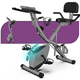 LINBOLUSA Exercise Bike for Seniors, 5 IN 1 Indoor Foldable Stationary Bike with Tri-Position Ride and 16-Level Magnetic Resistance, 300LBS Capacity, 5.5 LBS Flywheel, Designed for Home Workout 818