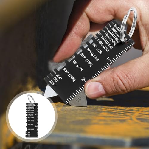 SOLUSTRE herramienta calibre de alambre de doble cara de acero inoxidable para medición precisa del grosor de soldadura accesorio portátil para inspección de fabricación de soldaduras con diseño ergonómico miniatura 2