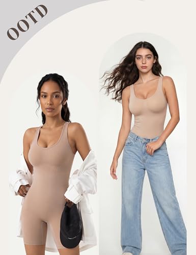 Image of VVX Shorts Bodysuit for Women Tummy Control Shapewear Seamless Sexy Butt Lifting Workout Bodycon One Piece Short Jumpsuit