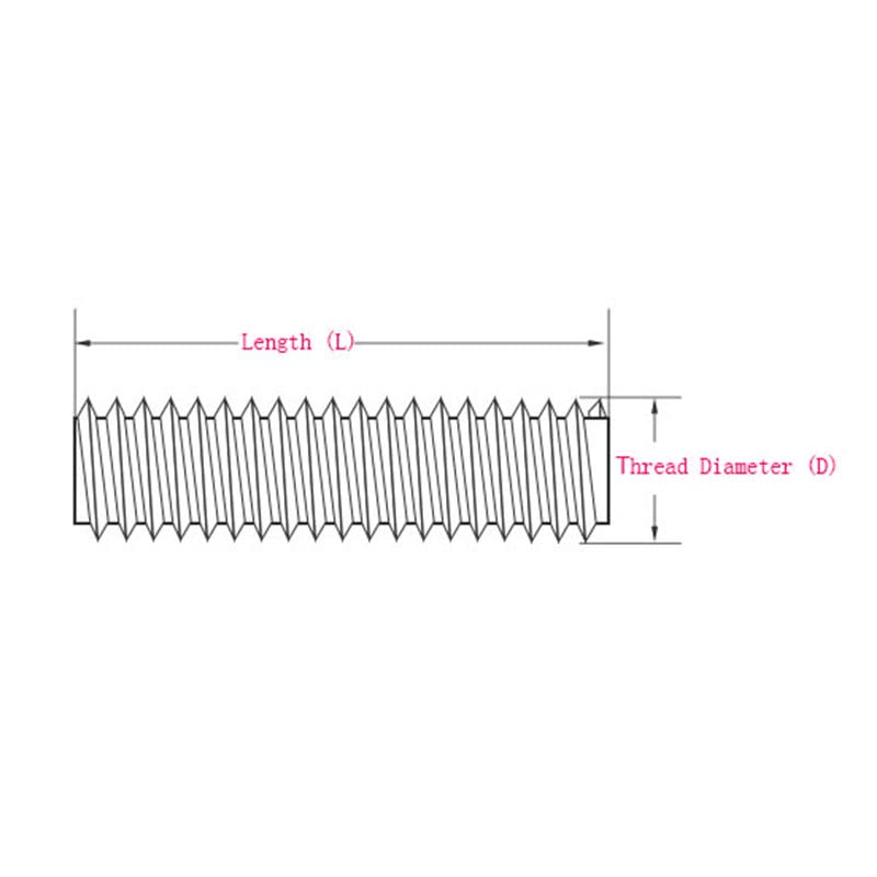 Varilla roscada Izquierda de Acero Inoxidable 304, 1/2/3/4/5 Uds., Barra de Rosca Completa M4 M5 M6 M8 M10 M12 M14 M16-M24 (Size : M24x3.0x250(1Pc))