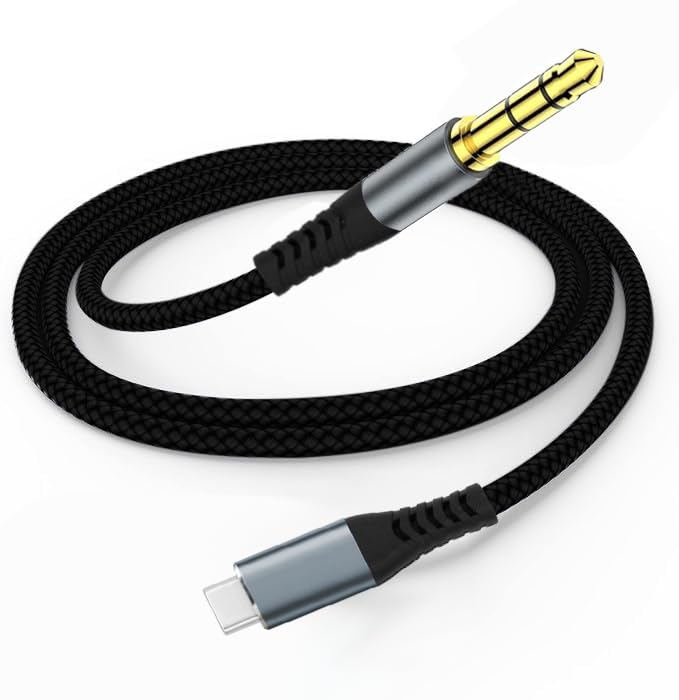 Cable tipo C a audio auxiliar de 3,5 mm para escuchar música del móvil en el coche 2m