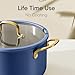 CAROTE 8QT Fully-Clad 3-Ply Stainless Steel Stockpot with Lid Small Kitchen Pot,Outer Ceramic Layer,Even Heating, Fits all stoves,Oven & Dishwasher Safe,Stay Cool Handle,Blue (PFAS/PFOA/PFOS Free)