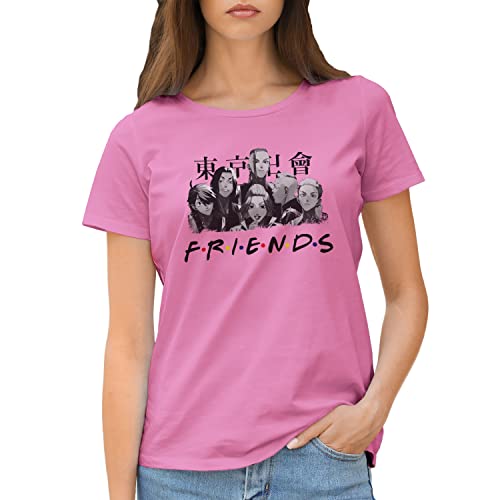 GR8Shop Tokyo Revengers Friends Inspired TV Series Camiseta Rosa para Mujer Size M