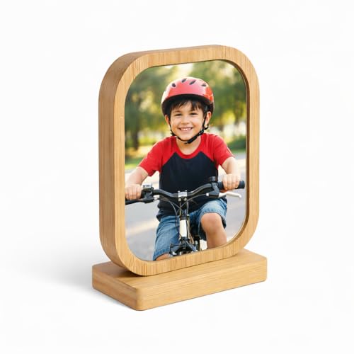 Image of Rangoli Wooden Photo Frame 13 x 9 cm (130 x 90 mm) with Base 93 x 42 mm Decorative Personalized Picture Frame for Home Decor Gift. D-7