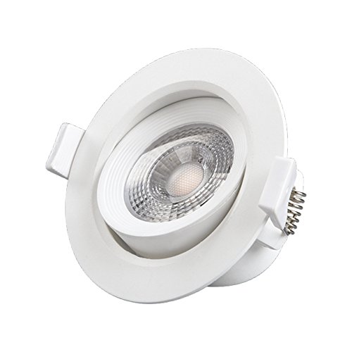 Vision-EL 776322 Spot LED Plafond 4000°K Boite, Aluminium/PC, 7 W, Blanc, (H x Ø)-90 x 44 mm Cover