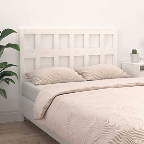 UJCHVHN Artículo-Cabecero de cama blanco 155,5 x 4 x 100 cm, madera maciza de pino, camas y accesorios, cabeceros y estribos