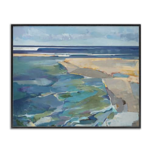 'Abstract Beach Tide Landscape'| Framed Giclee Art