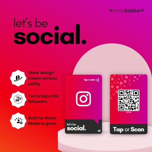 Image of NFC & QR Smart Social Follow Tap Card, Durable PVC, UV Printed - Connect on Instagram with One Tap, Contactless Link Sharing
