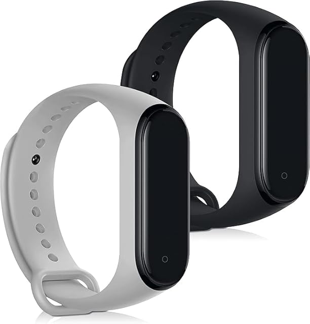 CERLINK Silicone Strap for Mi Band 3/Mi band 4 Xiaomi Smartwatch Band Lightweight Waterproof Sports & Fitness Straps (Black,Grey) view 1