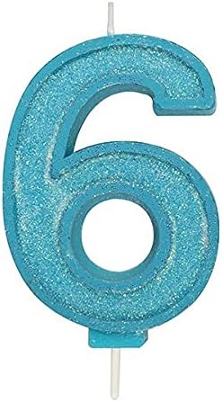 CULPITT Sparkle Number Candles for Cake & Cupcakes, Single Numbers from 0-9, Say Happy Birthday with These Candle Sparklers, Celebrate Birthdays & Anniversaries with Flair - Blue 4