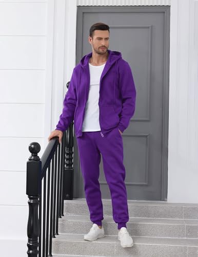 Athletic Men's 2 Piece Set Hoodie Casual Tracksuits Sweatsuit Full Zip Long Sleeve Jogging Suits2