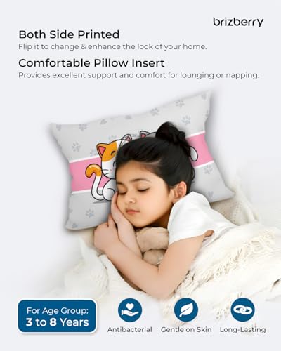 Image of Brizberry Kids Pillow Cushion with Super Soft Fabric | Animal & Cartoon Prints | 12x18 inches (Design 4)