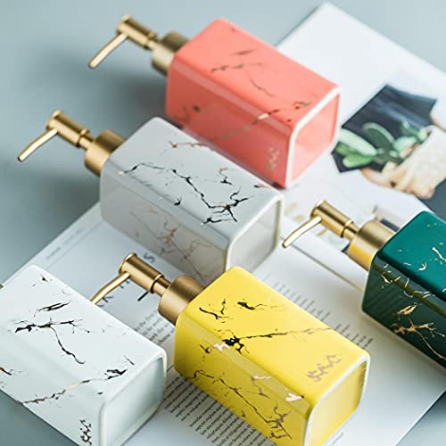 Poshops Soap Dispenser, Ceramic Marble Pattern Bathroom Accessories Hand Soap Dispensers Lotion Dispenser For Birthday Gift, Housewarming Gift, Home Decoration (E) #TOP5