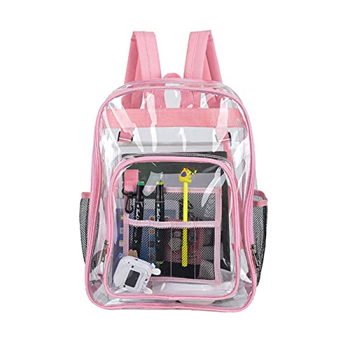 Heavy Duty Transparent Backpack, Large Capacity Daypack With Smooth Zippers For Travels Daily Outings