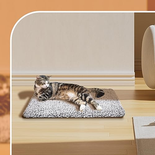 Nobleza Self Heating Cat Bed, Super Soft Thermal Dog Crate Bed Mat for Sleeping, Washable Anti-Slip Self Warming Pet Kennel Pad for Small Medium Cats Dogs Indoor Outdoor (LightGray, M) - Thumbnail 6