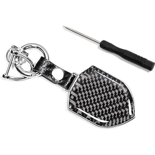 YDSTNiu 1 Unidad Llavero de Escudo Fibra de Carbono para Smart Eq Fortwo Forfour 453 451 452 450 454, Aleación Zinc Negro Cuero Genuino Elegante Llavero de Coche Accesorios Lujo