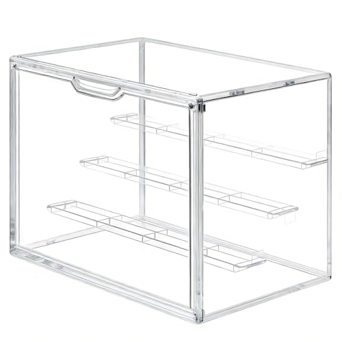 Image of Clear Acrylic Display Case for Collectibles 4 Layer,1 Pack | Hobby Figure Display Case Box with Shelves Stackable Figurine Display Boxes for Funko Pop Mart Labubu Model