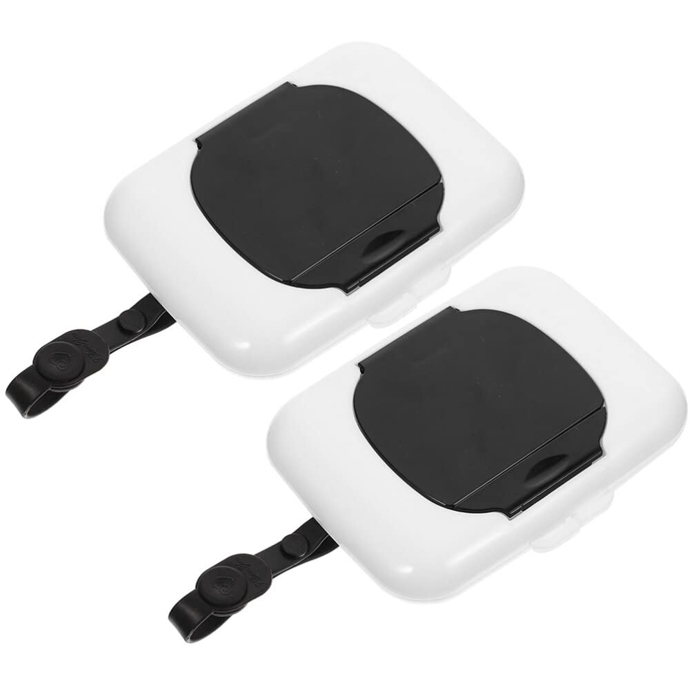 COHEALI Portable Wipes Dispenser Reusable Wipe Case Travel Baby Wipe Holder with Durable Hanging Strap Compact Size for Diaper Bag Stroller Crib Use