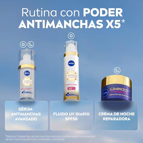 Miniatura 8 de Nivea Cellular Luminous 630 Antimanchas Crema De Día Fp50 Fluido Triple Protección 1 X 40 Ml , Cuidado Facial Con Ácido Hialurónico, Crema Antimanchas Facial Con Fp50