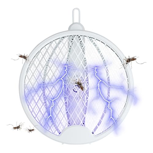 Fly Swatter Electric, Fly Zapper Racket,Swatter de Mosca eléctrica Plegable para el hogar | Suministros al Aire Libre Seguros portátiles, Equipo de Campamento para Deportes, barbacoas, en Interiores