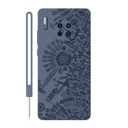 Sunrive Funda Compatible con Huawei Mate 30,Slim Fit Gel Mate Carcasa Case Bumper de Impactos Espalda Cover (Gris)+1 X Correa
