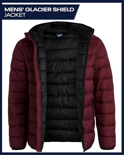 Image of Reebok Mens Puffer Jacket - Lightweight Quilted Glacier Shield Plus Size Puffer Jackets for Men - Insulated Mens Winter Coats