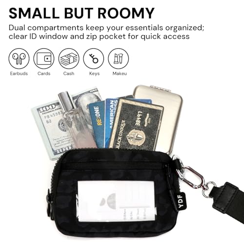 Image of Wristlet Wallet for Women with Clear ID Window, Zip Coin Purse and Keychain | 3 Card Slots, Exterior Zip Pocket, Inner Mesh Pouch, Lipstick Holder, Detachable Wrist Strap, Lightweight Nylon