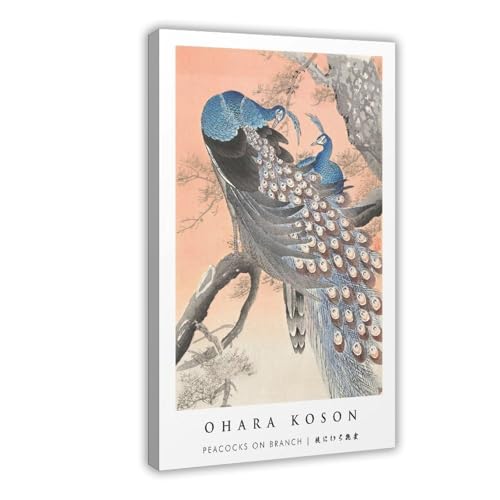 Affiche Peacocks Ohara Koson poster toile idee cadeau esthetique pour bureau et chambre unique