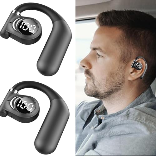 Auriculares Bluetooth de un solo oído, auriculares de negocios, auriculares de oreja abierta, micrófono Bluetooth, auriculares USB con C recargable