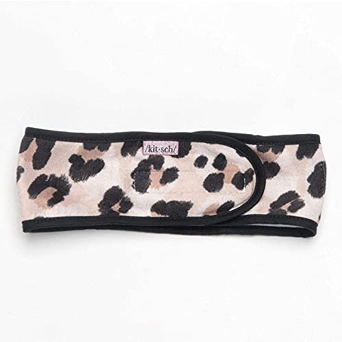 Kitsch Spa Headband - Microfiber Makeup Headband For Washing Face | Multi Functional Skincare Headbands | Facial Headband & Hair Band For Washing Face | Face Wash Headbands For Women Makeup (Leopard) #TOP6