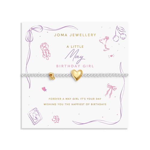 Joma Jewellery BIRTH MONTH A LITTLE MAY Silver & Gold Plated Bracelet 17.5cm stretch