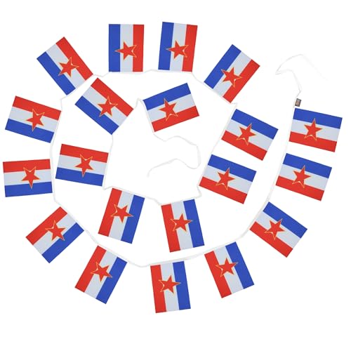 Image of AZ FLAG Yugoslavia 6 meters BUNTING Flag 20 flags 9'' x 6'' - Yugoslavian STRING flags 15 x 21 cm