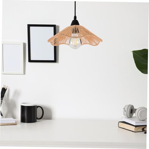 COOLHIYA Handwoven Vintage Woven Lampshade for Table and Bedside Lamps Soft Light Emission Easy Installation Minimalist Chic Decor for Living Dining Area and Bedroom Lighting by COOLHIYA - Used condition - Image 9