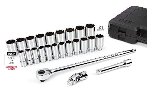 Image of TEKTON 3 /4 Inch Drive 6-Point Socket Ratchet Set, 24-Piece | SKT35106