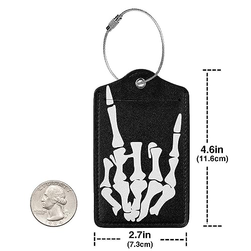 2 Pcs Skull Luggage Tags for Suitcases, Funny Halloween Luggage Tag, Skeleton Hand Decor, Christmas Birthday Gifts for Women Men Uncle Auntie Brother Sister Grandpa Grandma Cruise Ships3