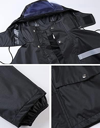 Regenpak Large- Blauw - Inclusief Broek & Jas capuchon- Lichtgewicht Regenkleding voor Fietsen, Wandelen