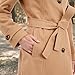 London Fog Women's Double Lapel Thigh Length Button Frontwool Coat with Belt Outerwear, Camel, X-Large