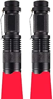 2 Pack Red Light Torch, WESLITE Mini Red Flashlight Zoomable Signal Torches Waterproof with Clip 3 Modes Red LED Torches for Stargazing Night Vision Astronomy Camping