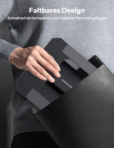 OMOTON Aluminium Laptop Ständer Höhenverstellbar, Ergonomischer Faltbarer Notebook Ständer, Laptop Halterung für Laptops wie MacBook Pro/Air (11-16 Zoll), Schwarz – Bild 8