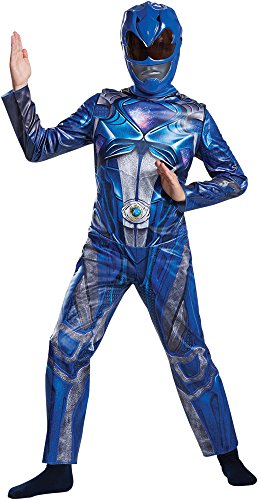 Boy's Classic Blue Power Ranger Outfit Funny Theme Child Halloween Costume, Child S (4-6)