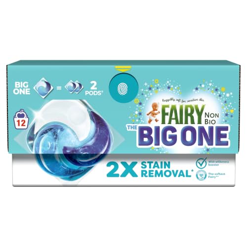 Fairy Non Bio The Big One Washing Liquid Pods 12 Washes 2X Stain Removal Voted No1 For Sensitive Skin