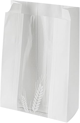 Miniatura 5 de Bag Tek - Bolsas de papel para pan de 4.8 x 2.8 x 8.5 pulgadas, 100 bolsas de papel de baguette a prueba de grasa, microperforadas, ventana