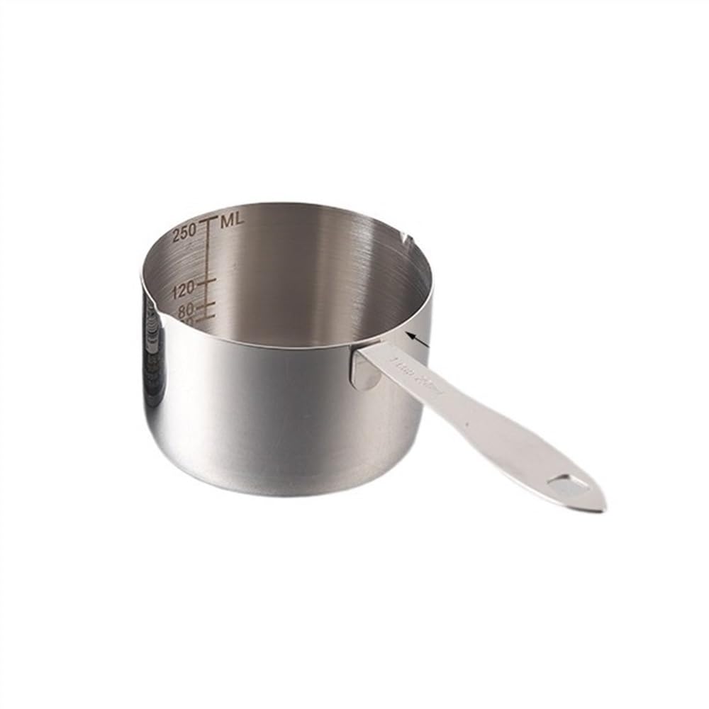 Cuchara medidora de acero inoxidable 400 ml/600 ml/1000 ml, cuchara pequeña for café(S Silver,Silver)