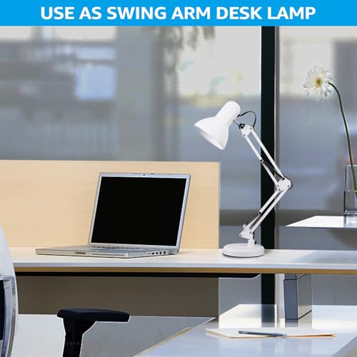 image for TORCHSTAR Metal Desk Lamp with Clamp, Swing Arm, Architect Adjustable 