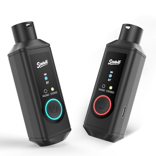 SINWE P16 Dual-Stereo Wireless XLR System - 24bit/48kHz XLR Bluetooth Receiver with 160ft Range & 15H Battery for Speakers, Audio Mixer, PA Systems, DJ Systems