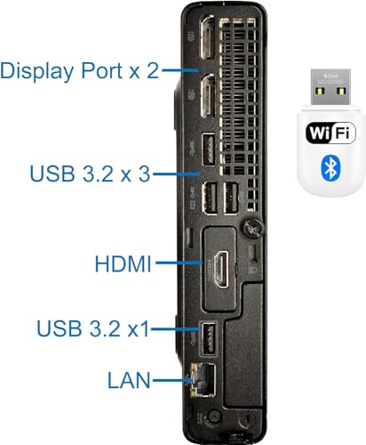 Image of HP ProDesk 600 G6 Mini Desktop Computer, Intel i5-10500T 2.3GHz Up to 3.8GHz, 32GB RAM, 1TB SSD, Keyboard&Mouse, Support 4K, Display Port, HDMI, USB C 3.2, Windows 11 Pro, Black (Renewed)