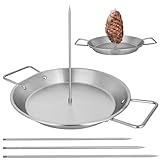 Behogan Vertikaler Spieß aus Edelstahl, Grillspieße mit 3 Abnehmbaren Spießen, Vertikaler Grillspieß Grillspieß für Barbecue-Grill, Gyrosspieß Dönergrill für Zuhause (8,10,12 Zoll)