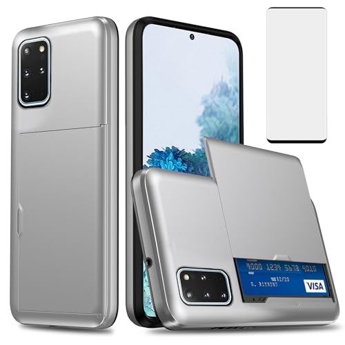 Coque Samsung S20 Plus 5G étui portefeuille rigide hybride avec verre trempé protecteur d'écran